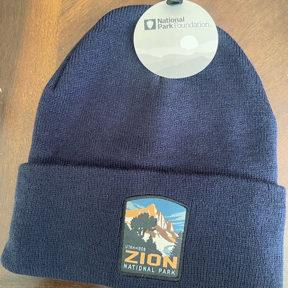 Zion Utah National Park Foundation H3 Headwear Winter Beanie Hat Navy One Size
